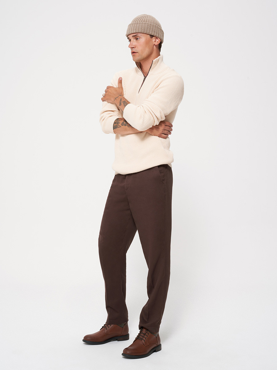 Brzowe trzewiki mskie