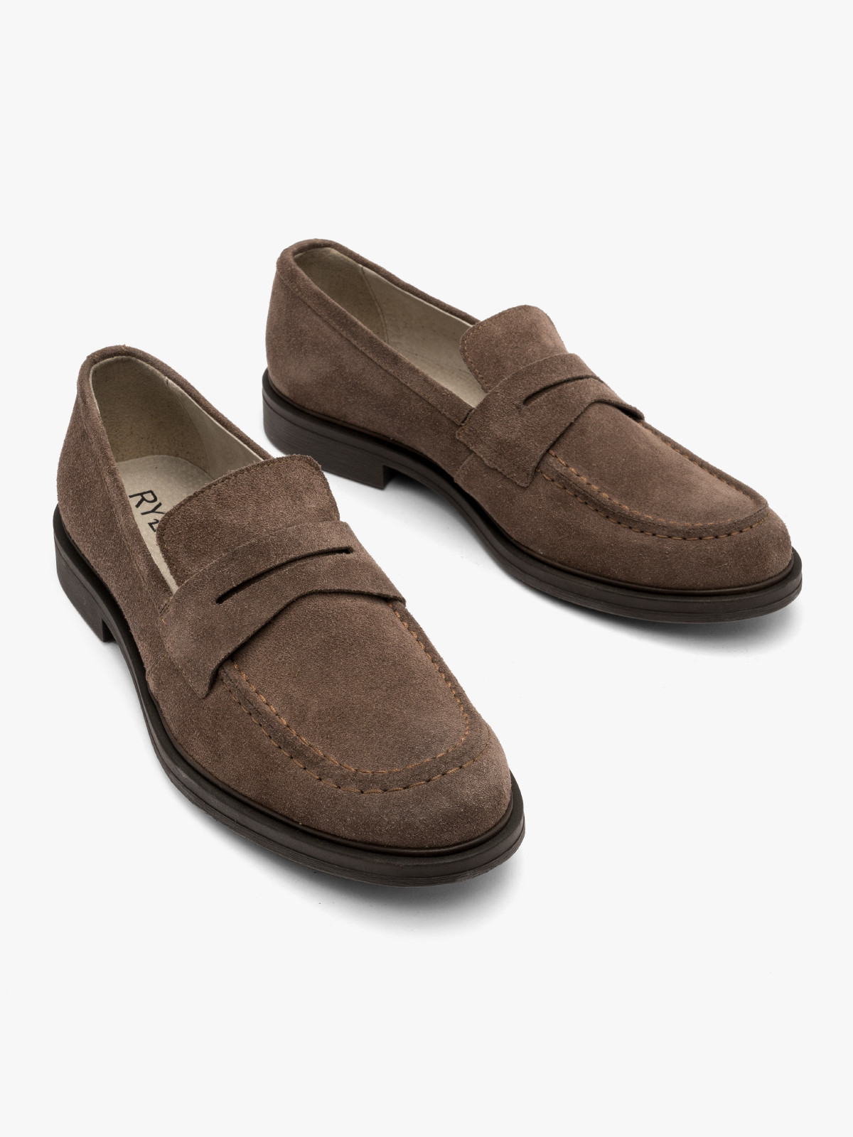 Szarobrzowe mokasyny mskie