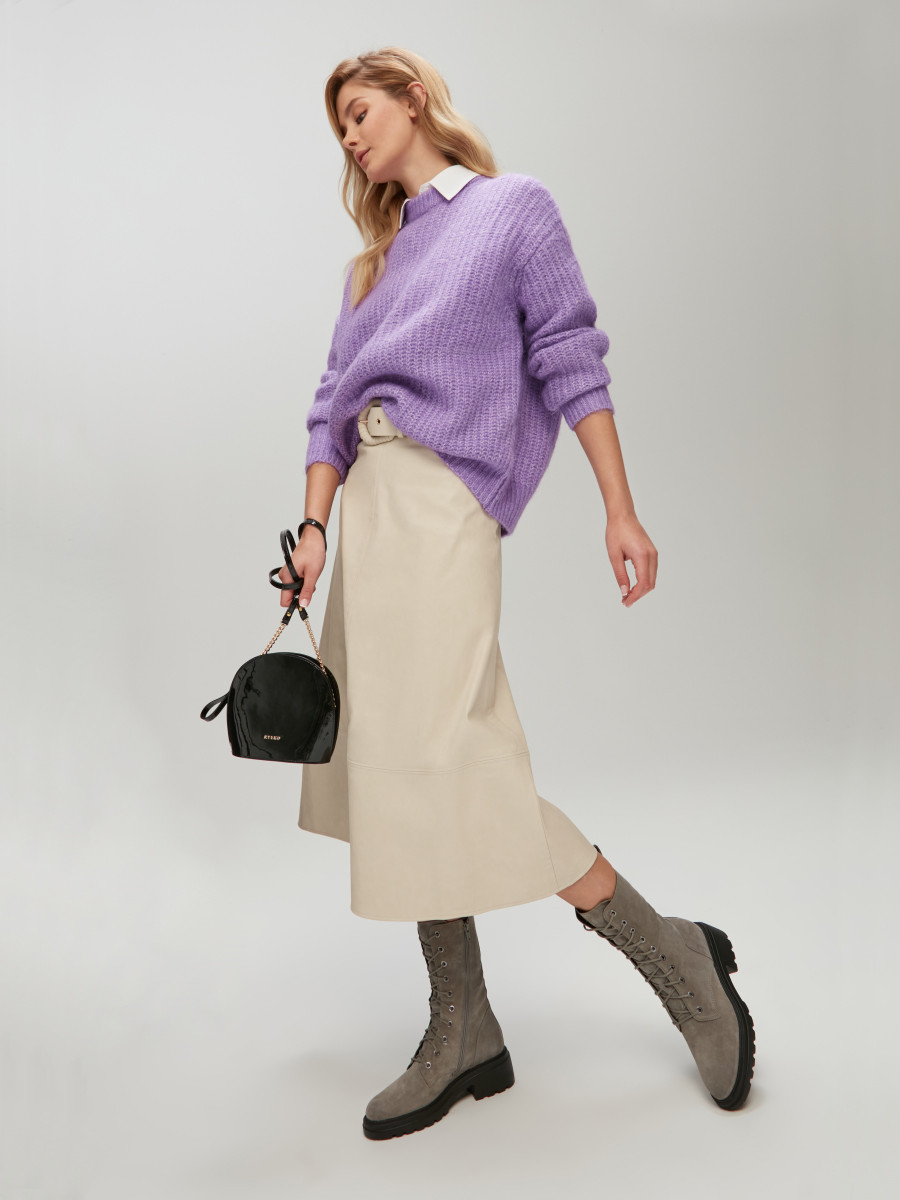 Szare welurowe trzewiki