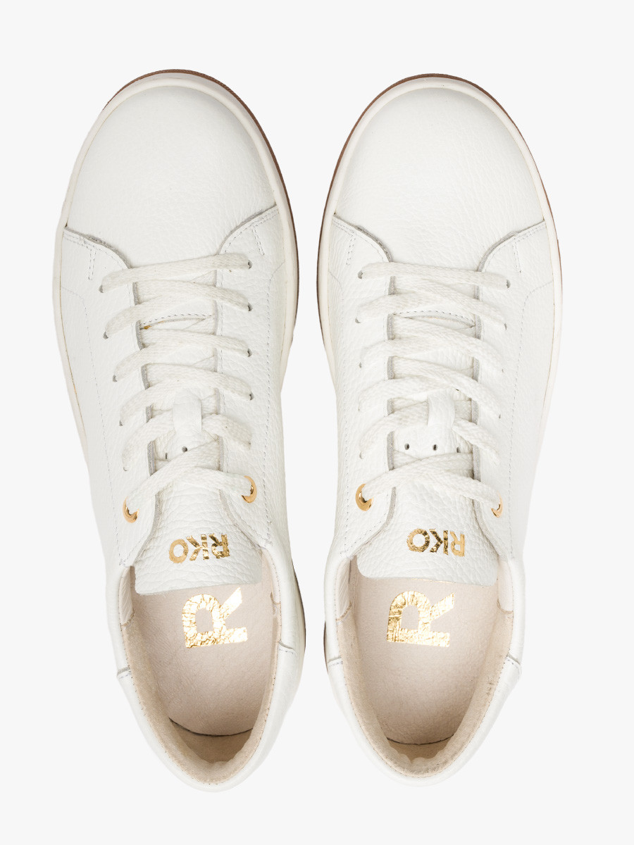 Biae póbuty sportowe na dwukolorowym spodzie