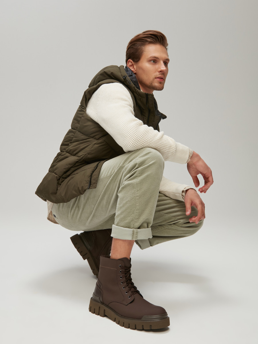 Brzowe trzewiki mskie