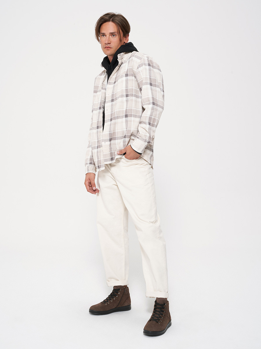 Szare trzewiki mskie na lekkiej podeszwie