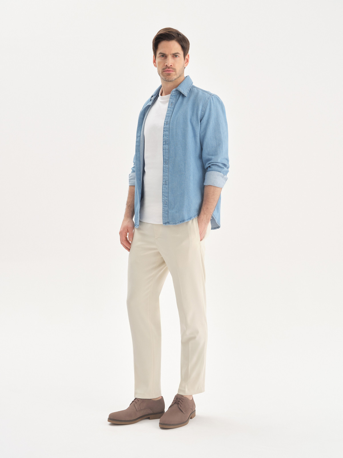 Szarobrzowe póbuty mskie