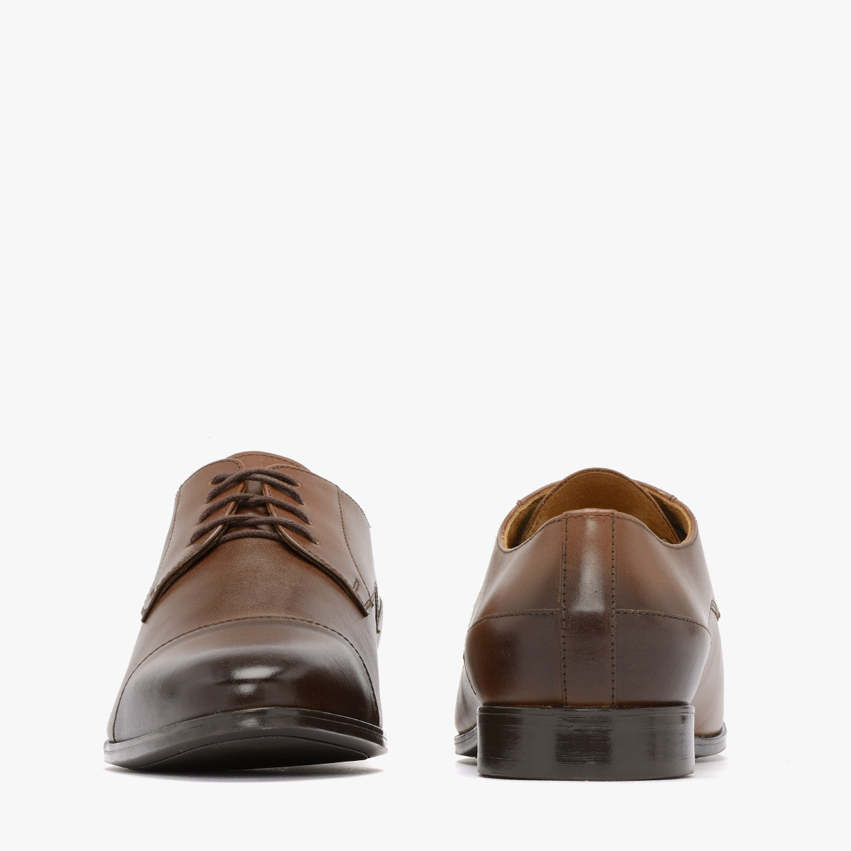 Brzowe póbuty mskie z przyciemnianym noskiem