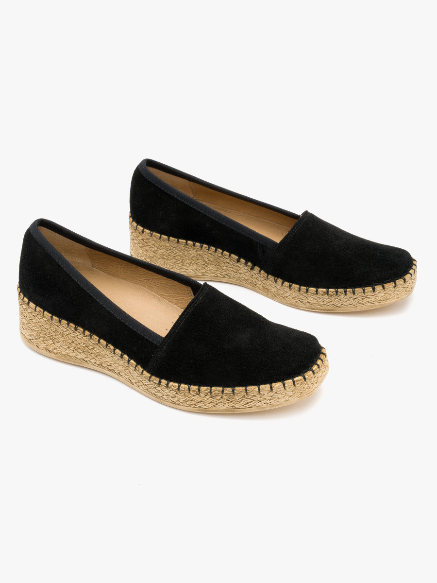 Czarne espadryle na platformie