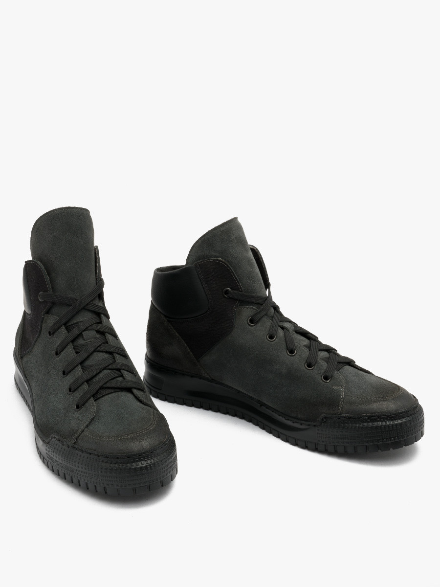 Szaro czarny trzewik mski