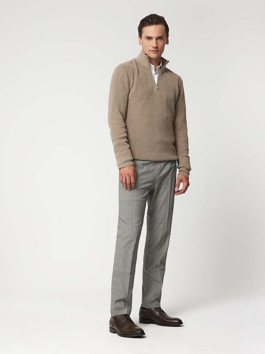 Ciemnobrzowe póbuty wizytowe mskie