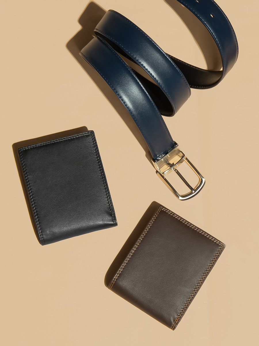 Dwustronny pasek czarno-granatowy