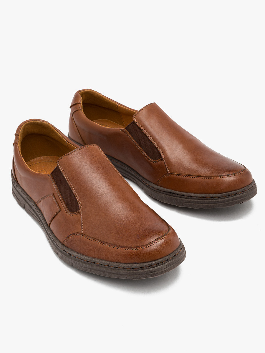 Brzowe wsuwane póbuty mskie