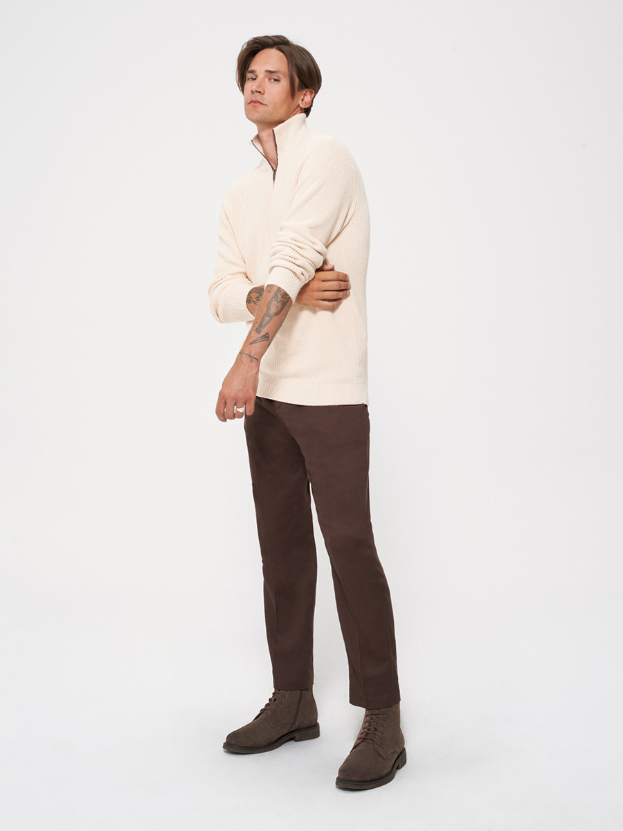 Brzowe trzewiki mskie