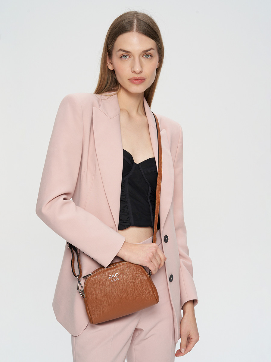 Maa, ruda torebka z srebrnymi detalami