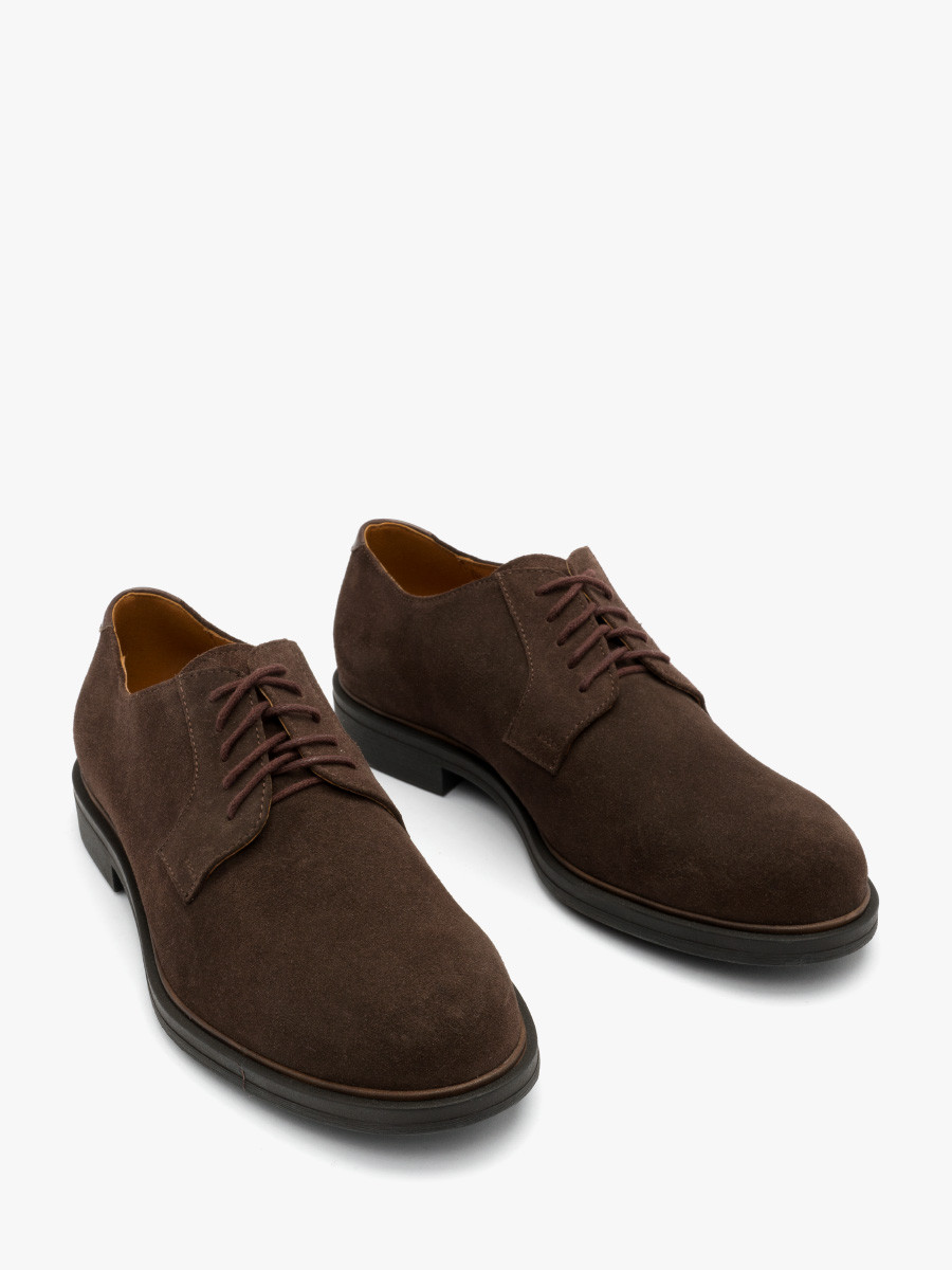 Ciemnobrzowe póbuty sznurowane