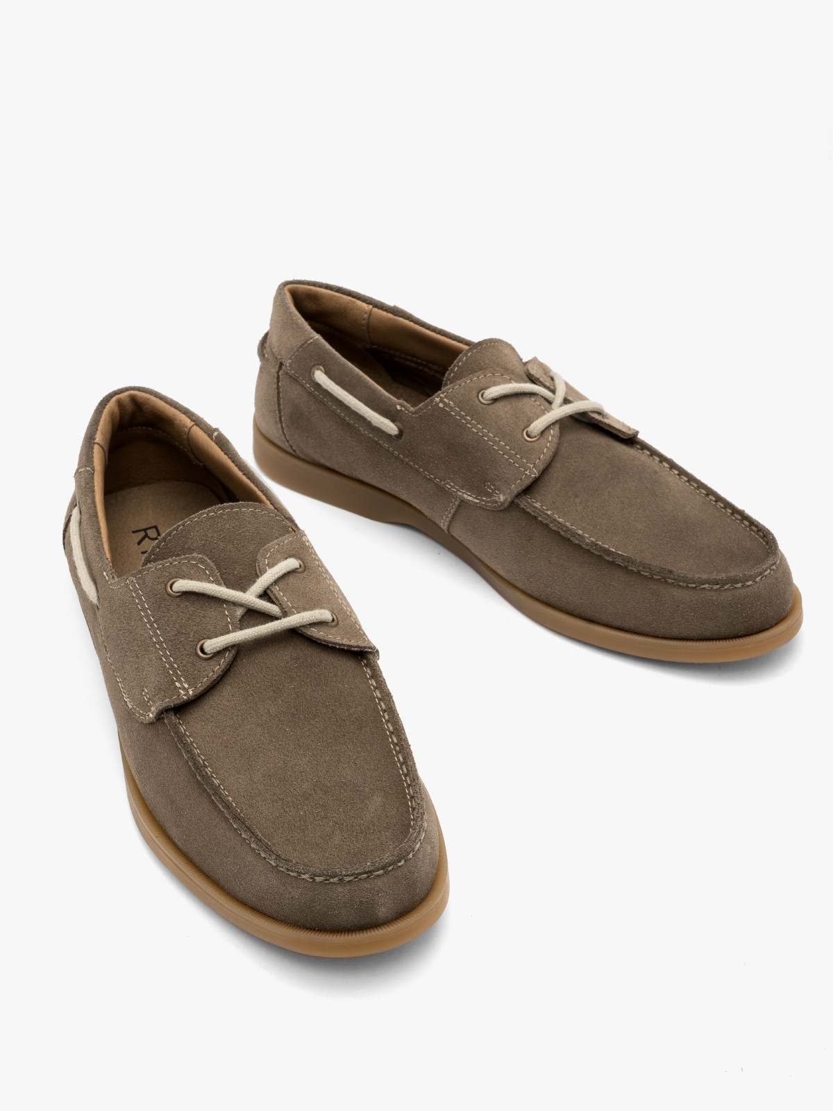 Oliwkowy póbut mski z ozdobnym sznurowaniem