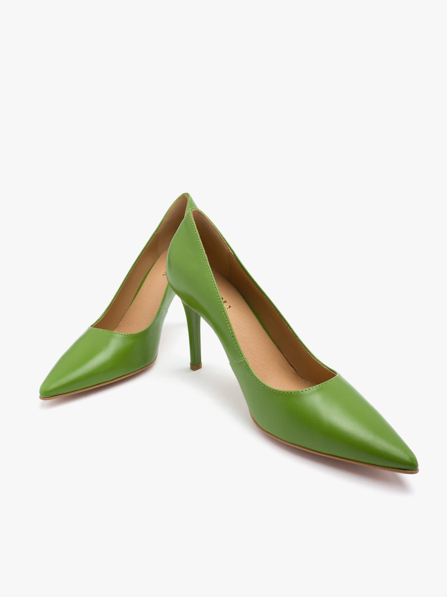 Zielone czóenka na wysokim obcasie