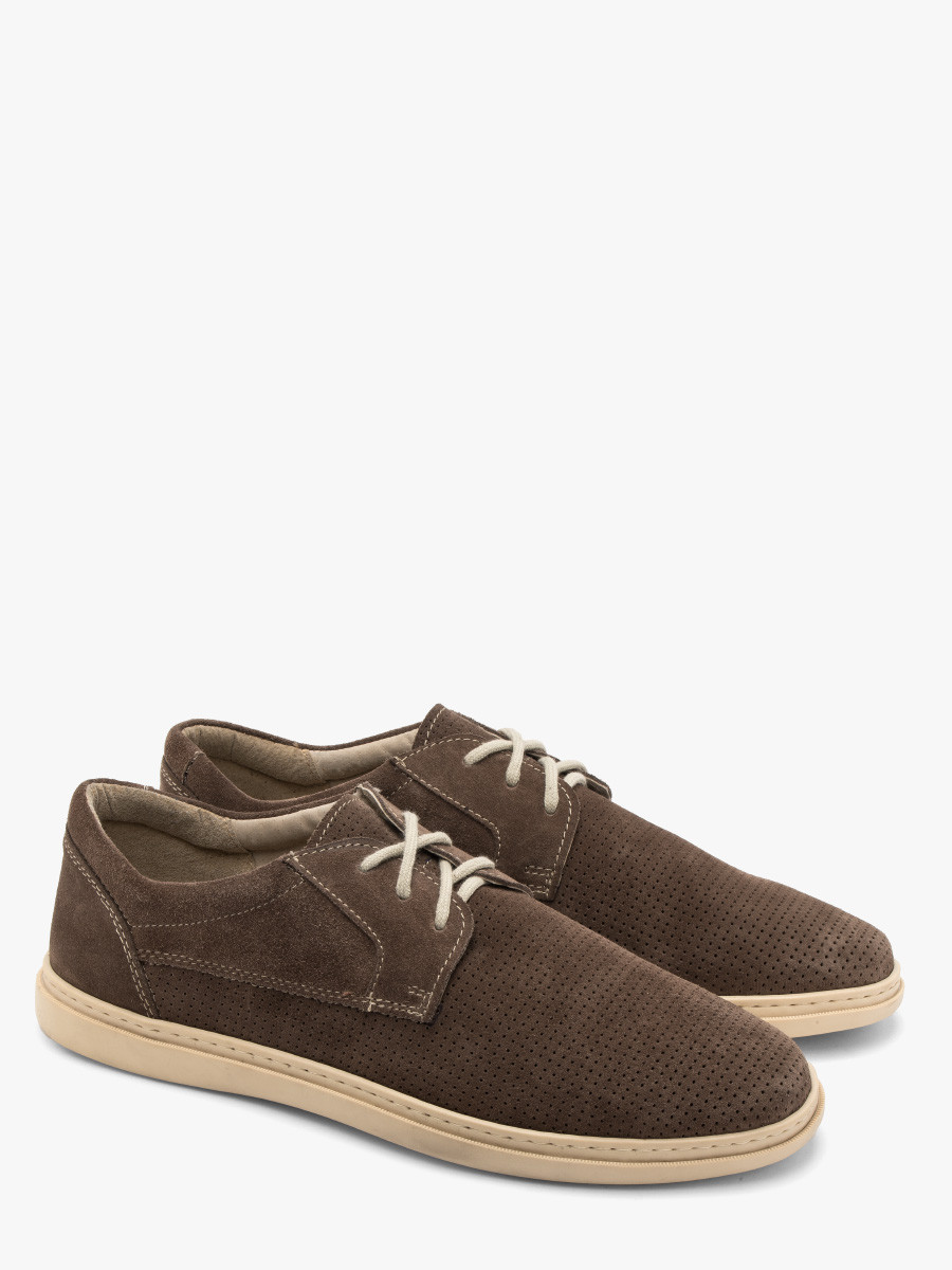 Szarobrzowy póbut sportowy z ozdobn perforacj