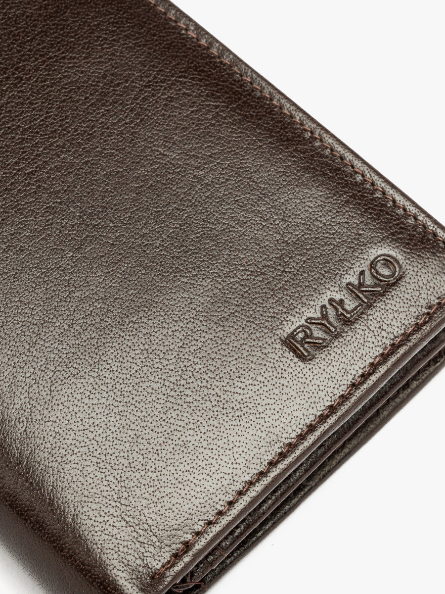 Ciemnobrzowy portfel mski