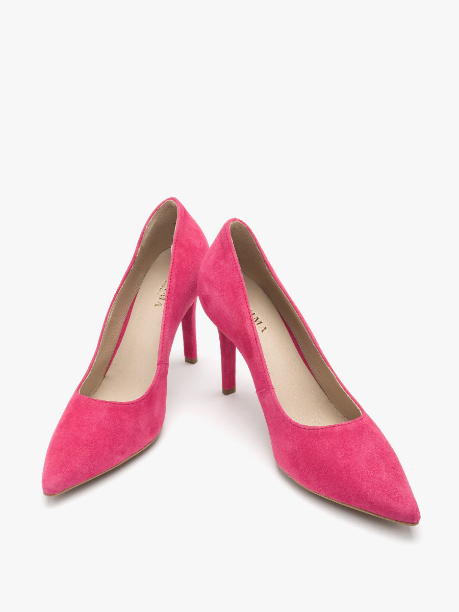 Czóenka w kolorze fuksji na wysokiej szpilce