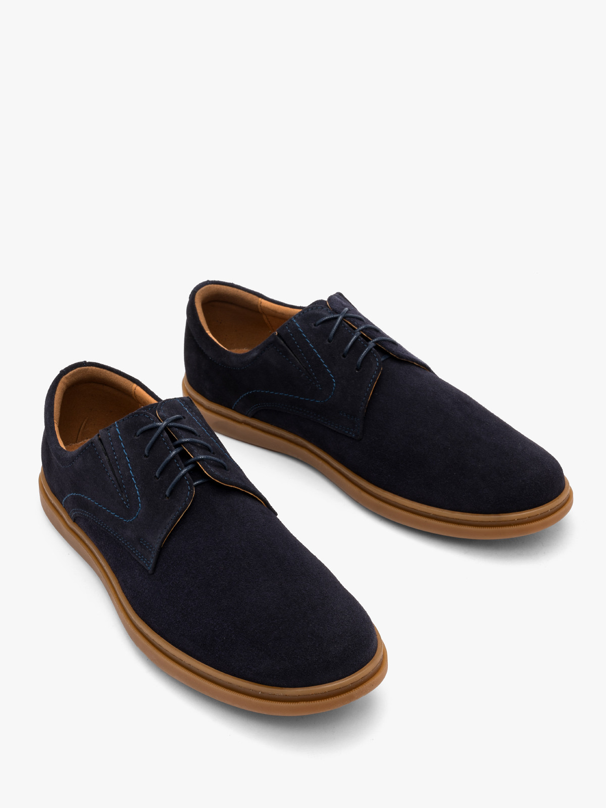 Granatowy póbut mski welurowy