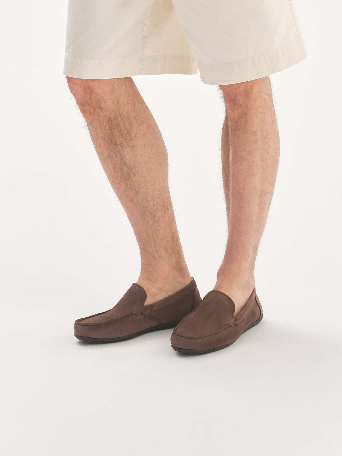 Szarobrzowe, klasyczne mokasyny mskie