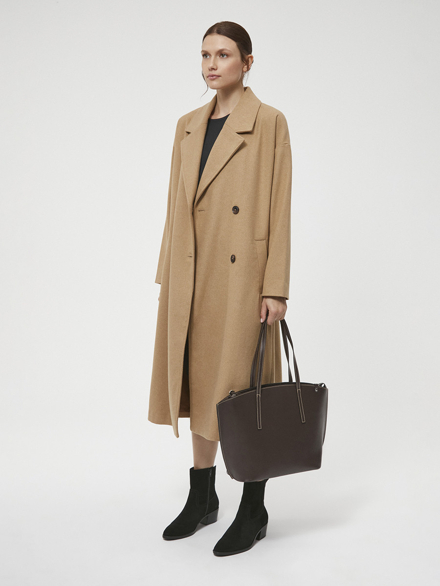 Ciemnobrzowa pojemna torebka