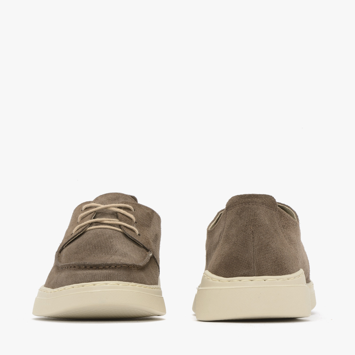 Brzowy póbut mski z obszyciami