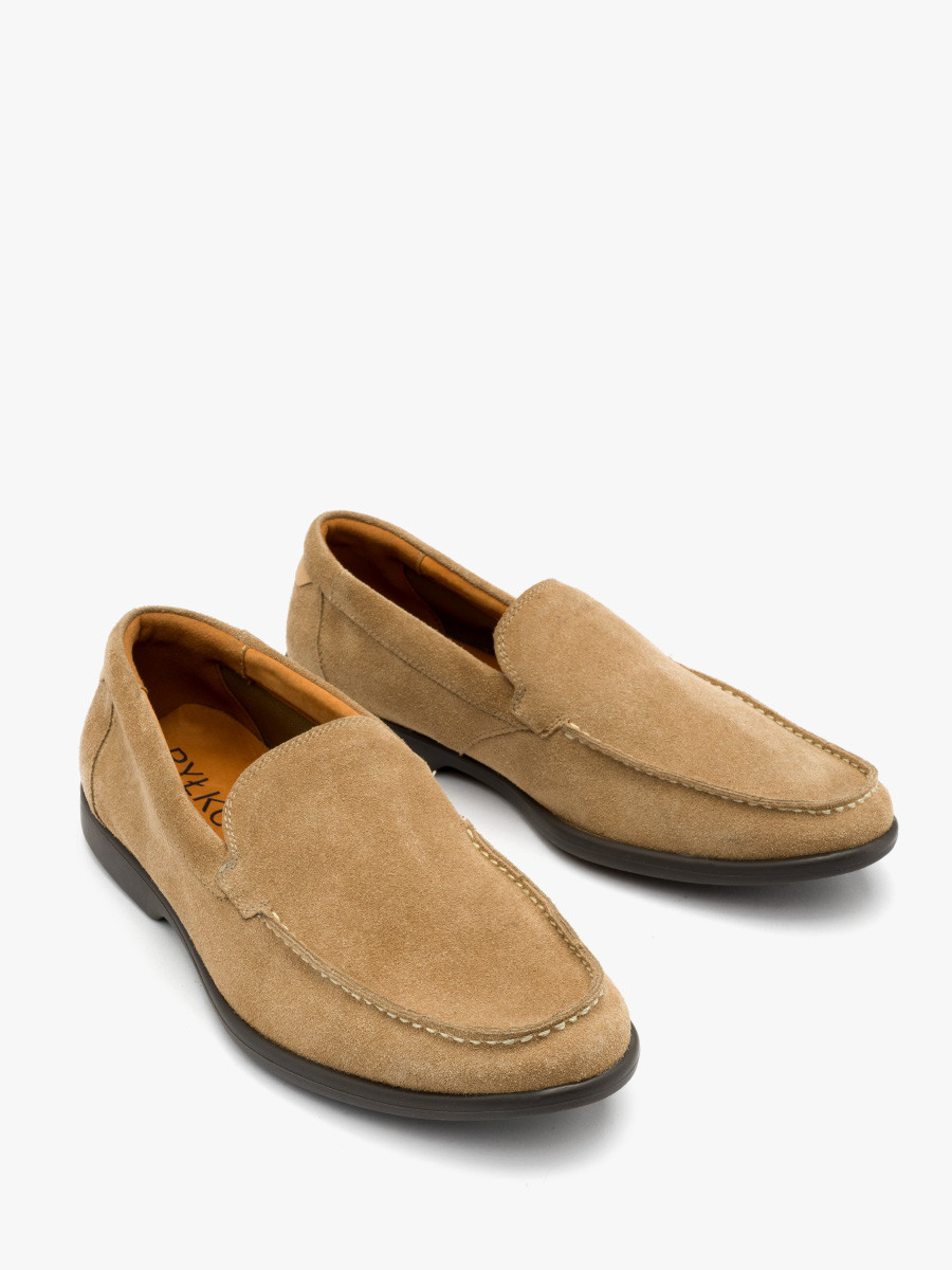 Jasnobeowe mokasyny mskie