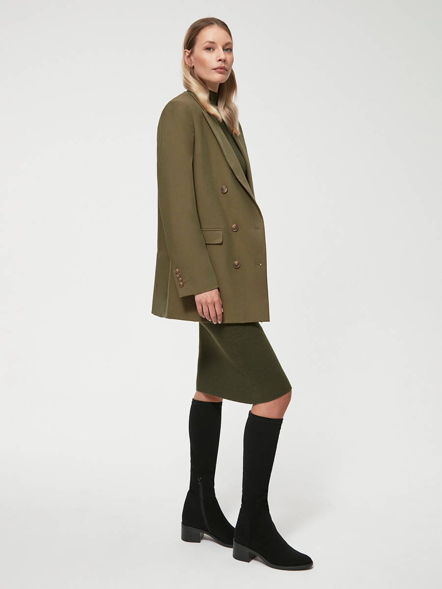 Czarne kozaki damskie z szerok cholewk