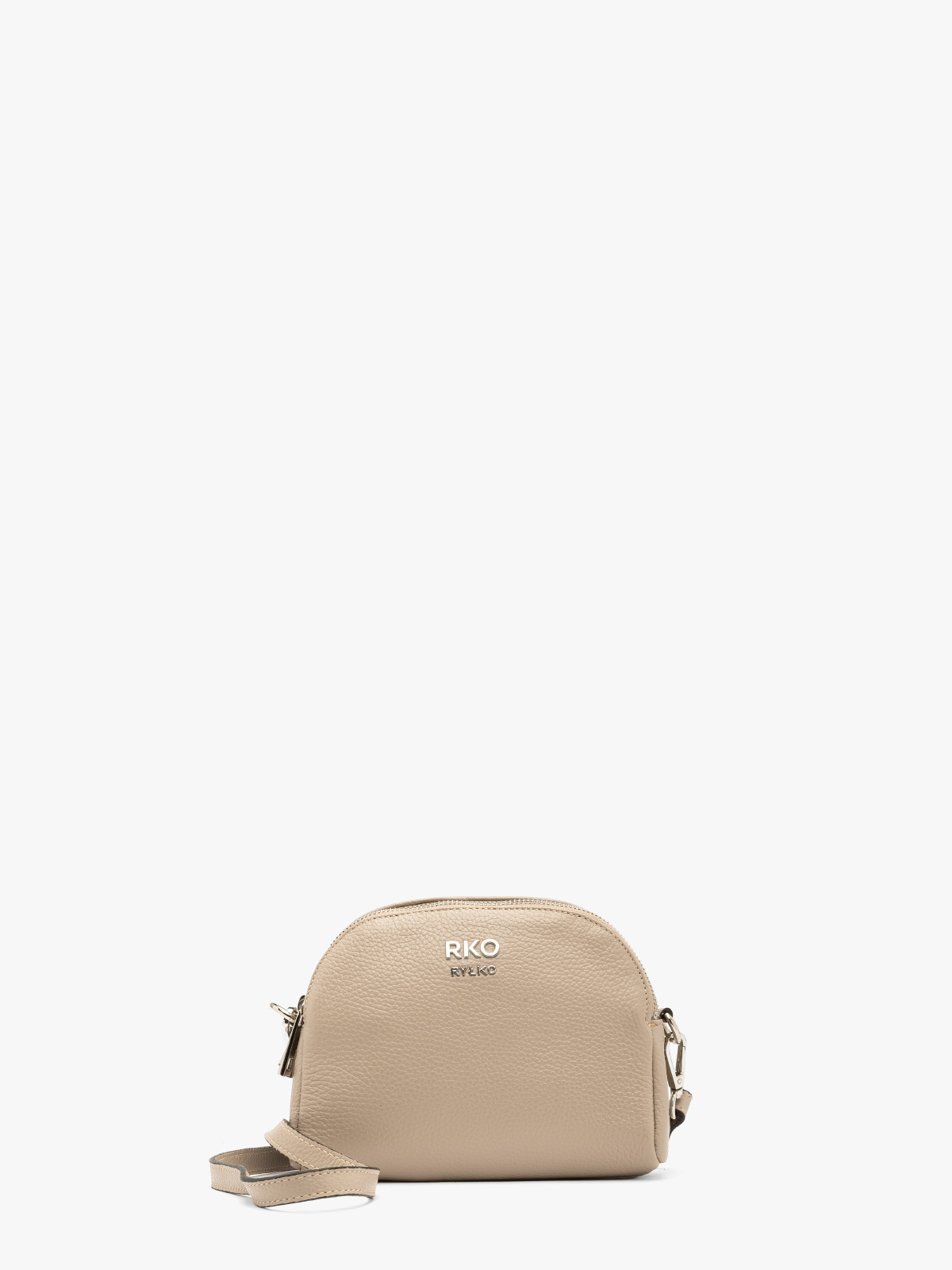 Maa, beowa torebka z srebrnymi detalami