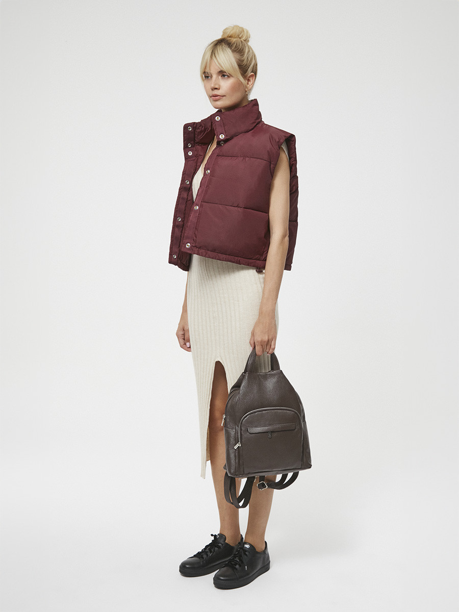 Ciemnobrzowy plecak damski