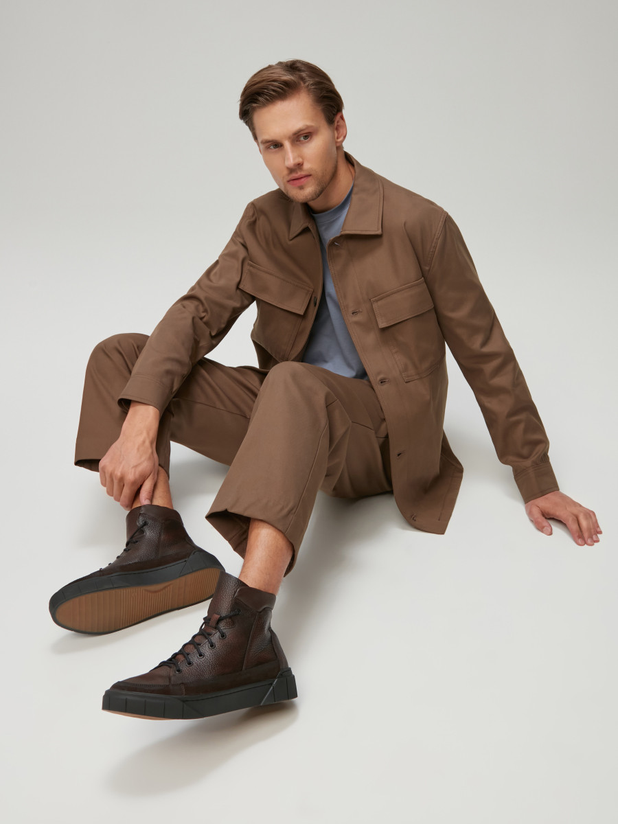 Brzowe trzewiki mskie