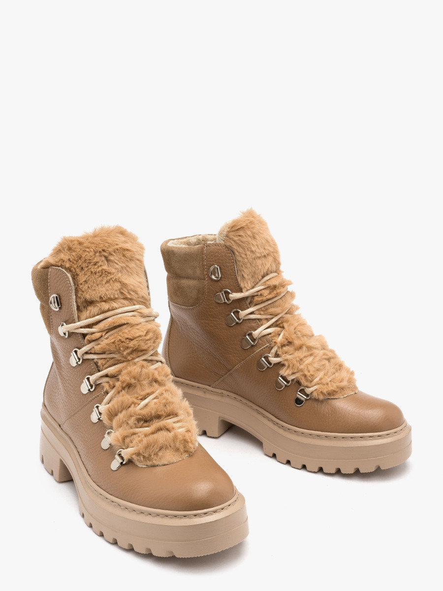 Brzowe ocieplane trzewiki