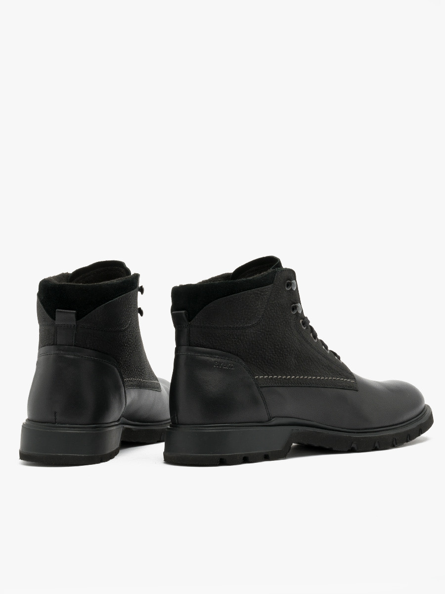 Czarne trzewiki z czonych skór