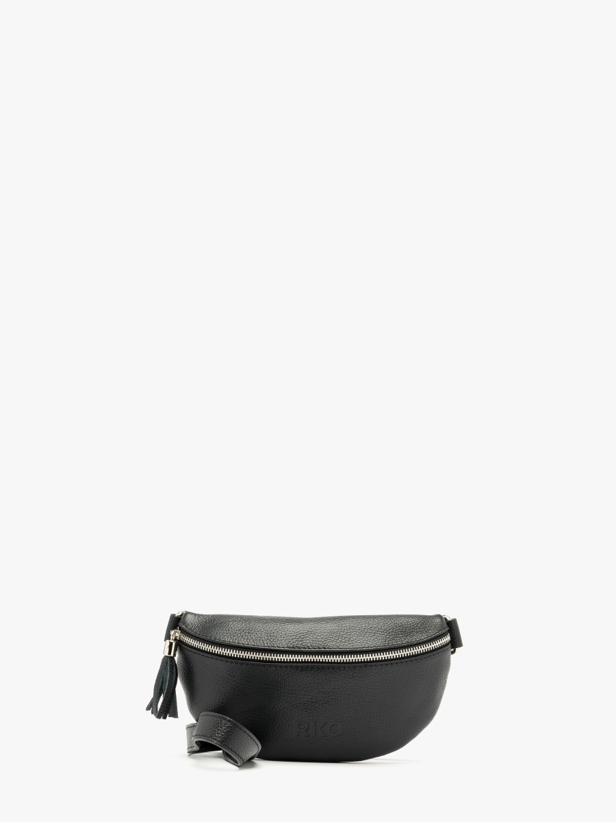 Czarna torebka typu nerka z frdzlem