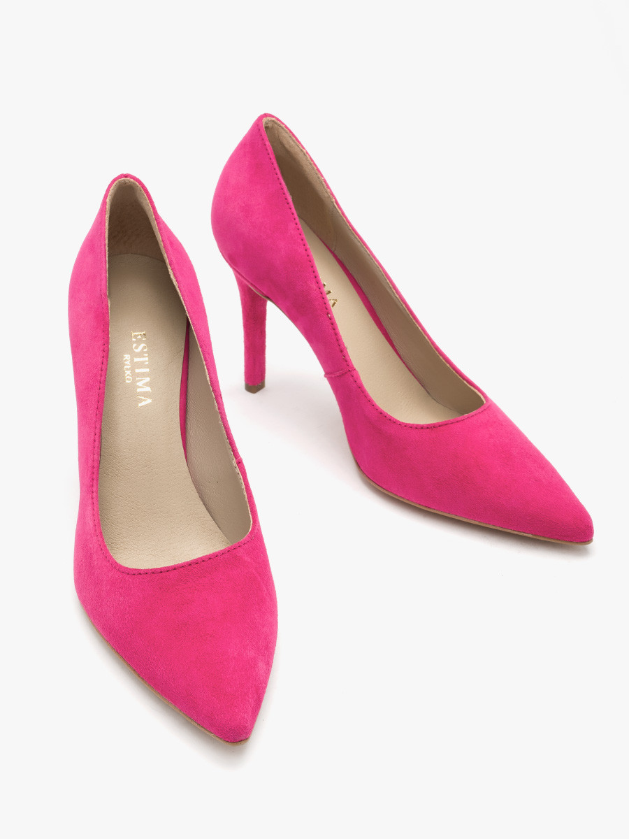 Czóenka w kolorze fuksji na wysokiej szpilce