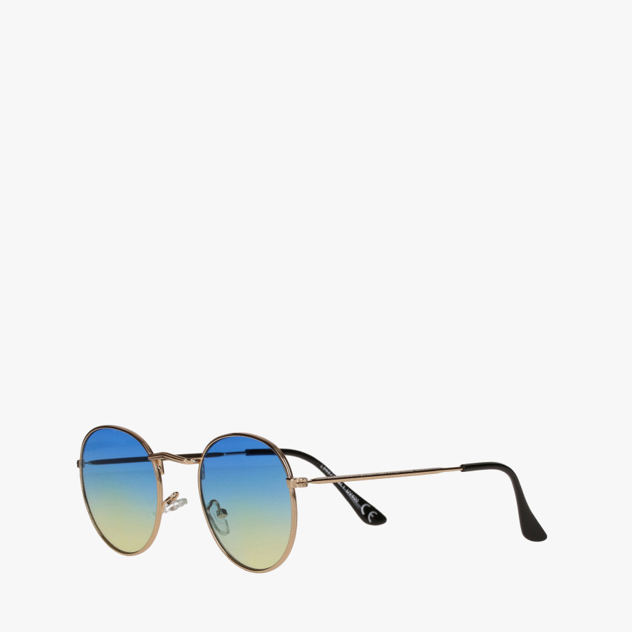 Dwukolorowe okulary przeciwsoneczne w okrgej oprawie