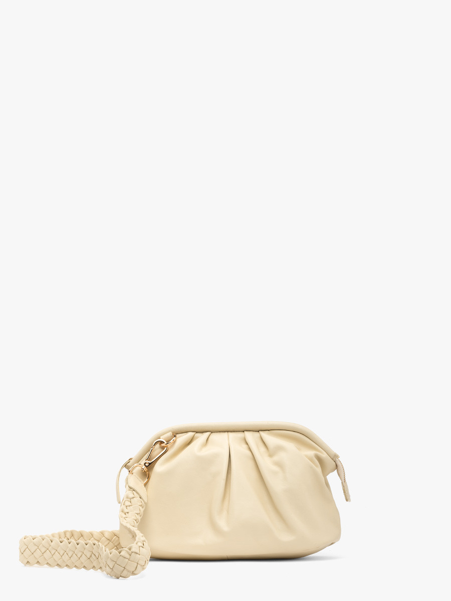 Maa kremowa torebka z ozdobnym paskiem