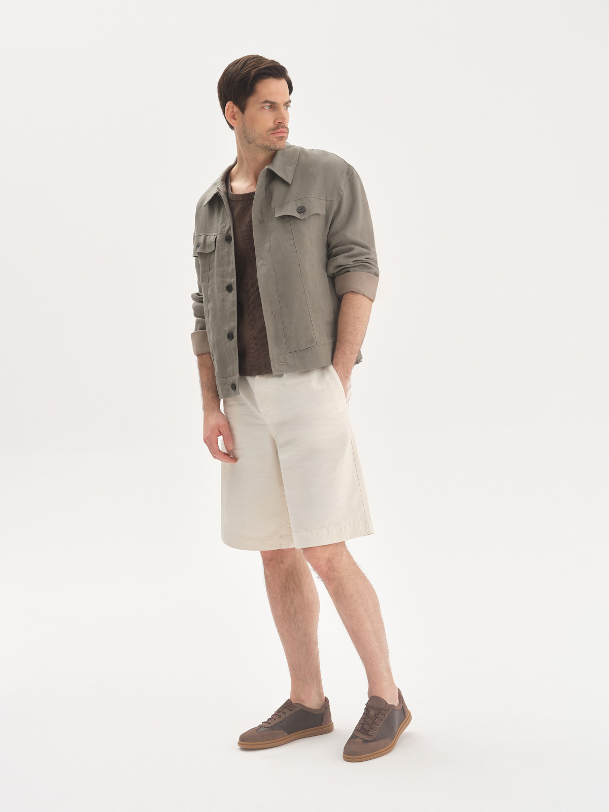 Szaro-brzowe póbuty mskie sportowe