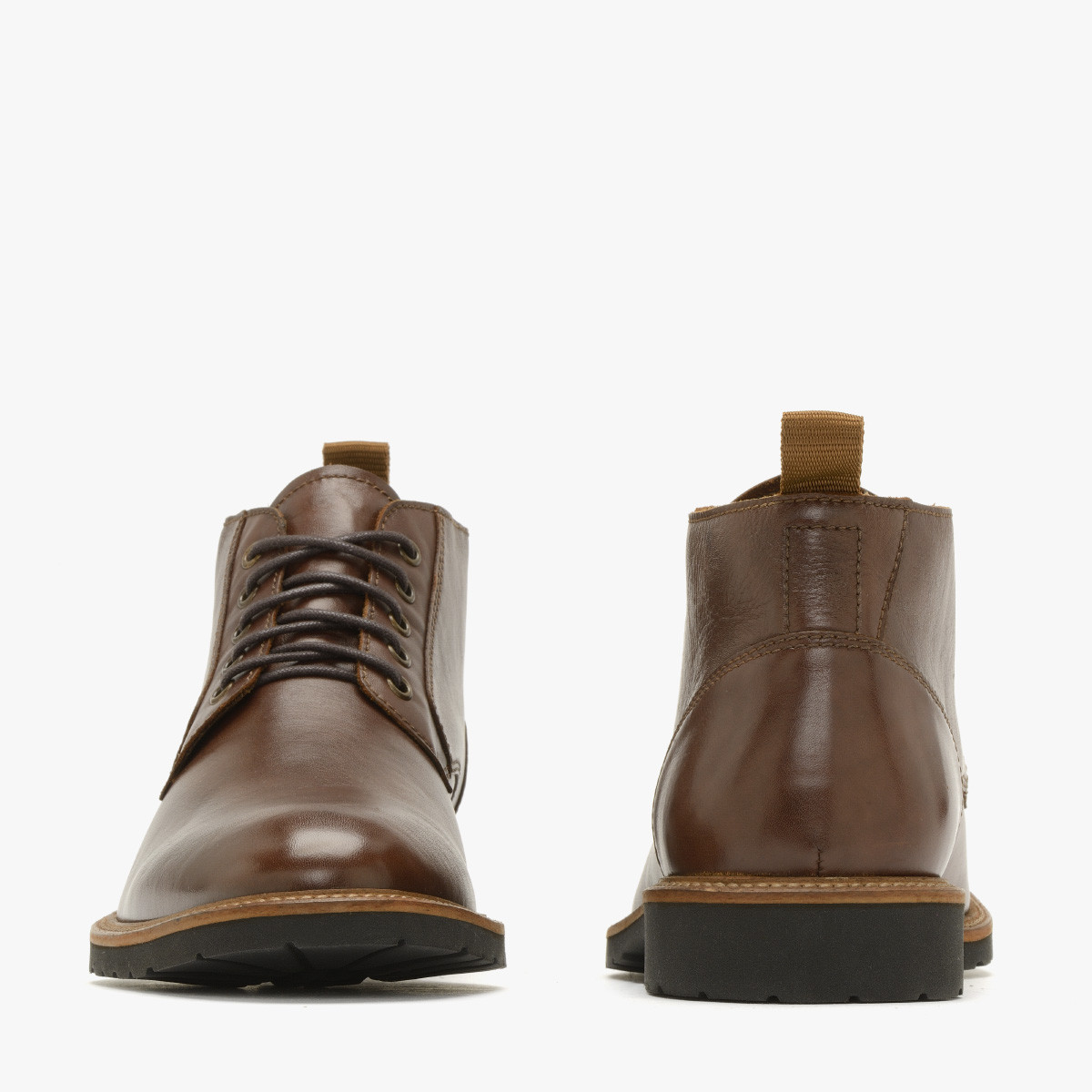 Brzowe mskie trzewiki w stylu casual