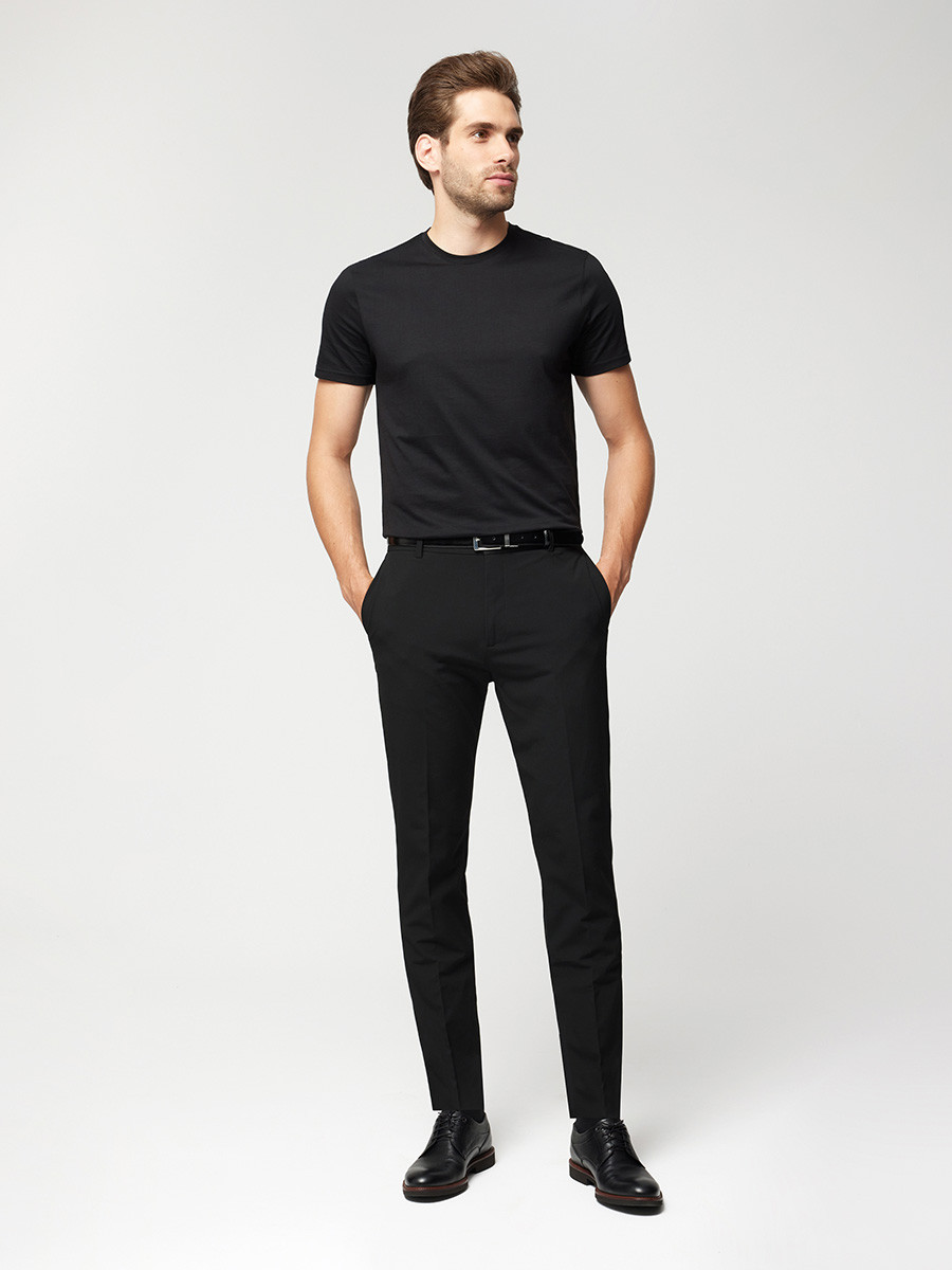 Czarne póbuty mskie na lekkiej podeszwie