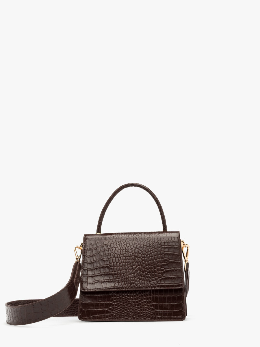 Brzowa torebka z ozdobn faktur