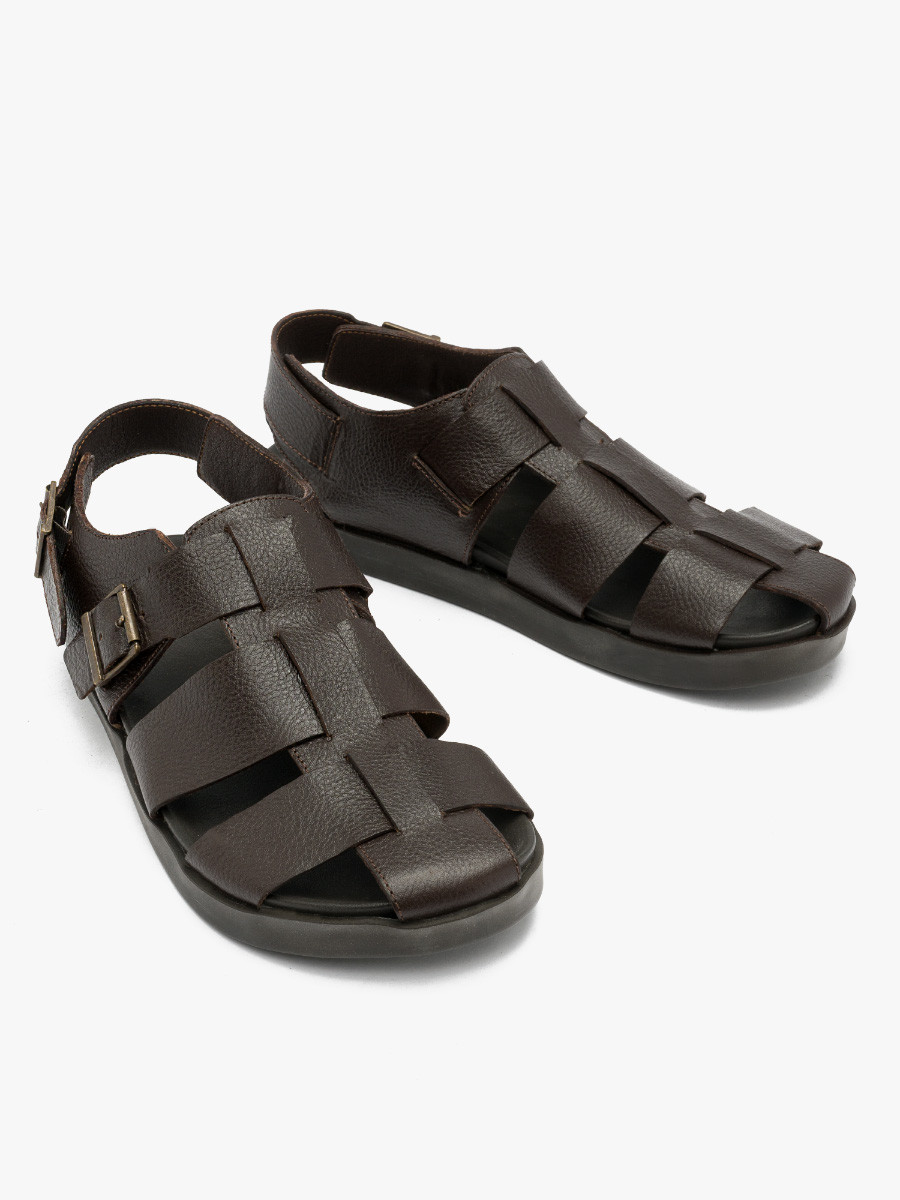 Ciemnobrzowe sanday mskie