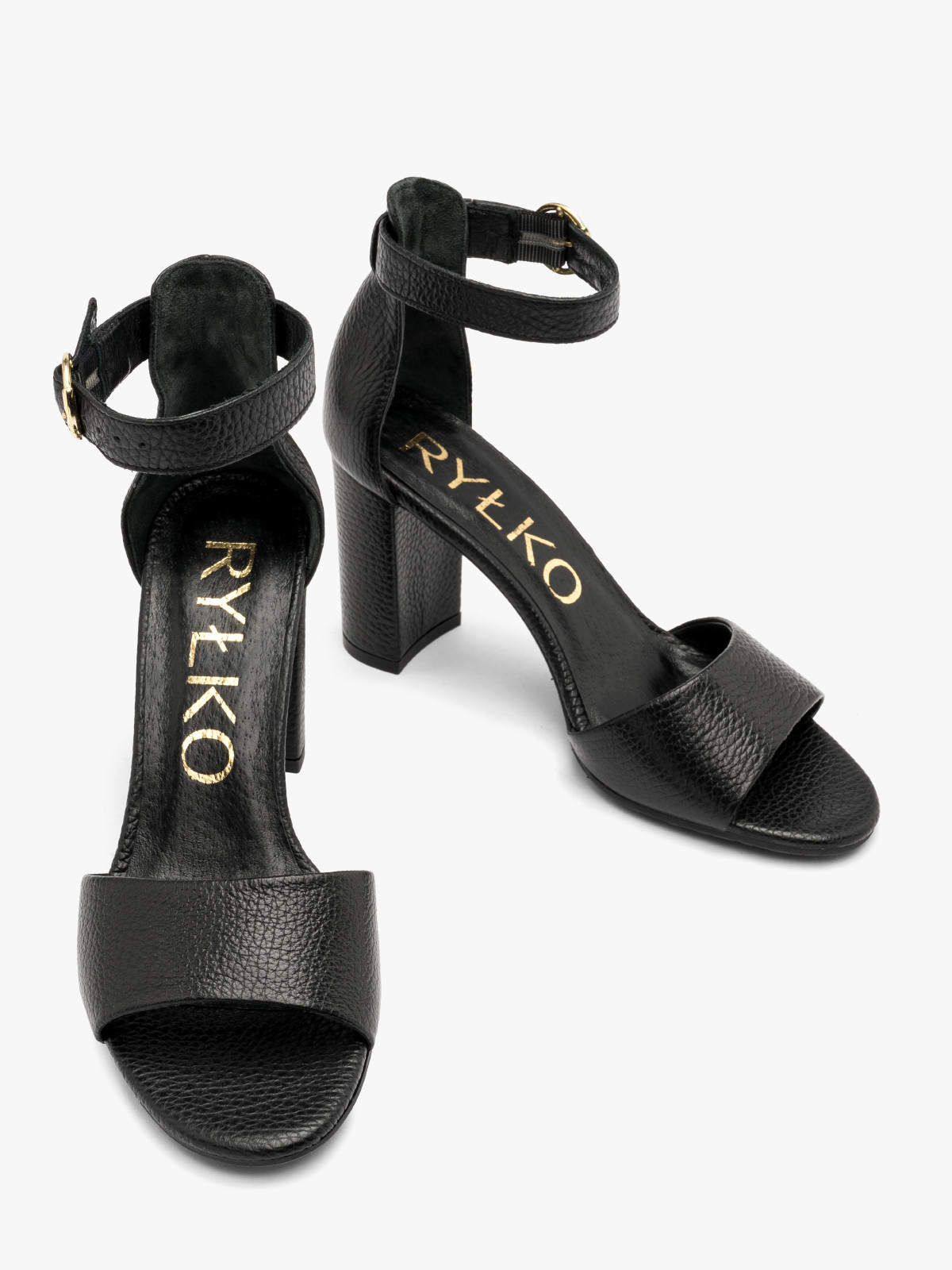 Czarne sanday na obcasie