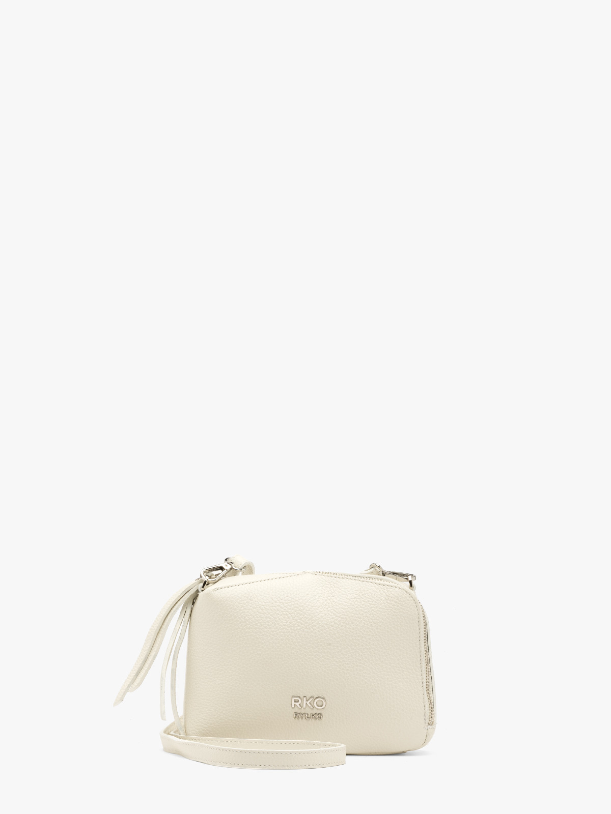 Biaa torebka ze srebrnymi detalami