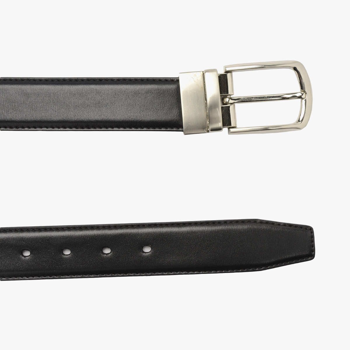 Dwustronny czarno-brzowy pasek mski