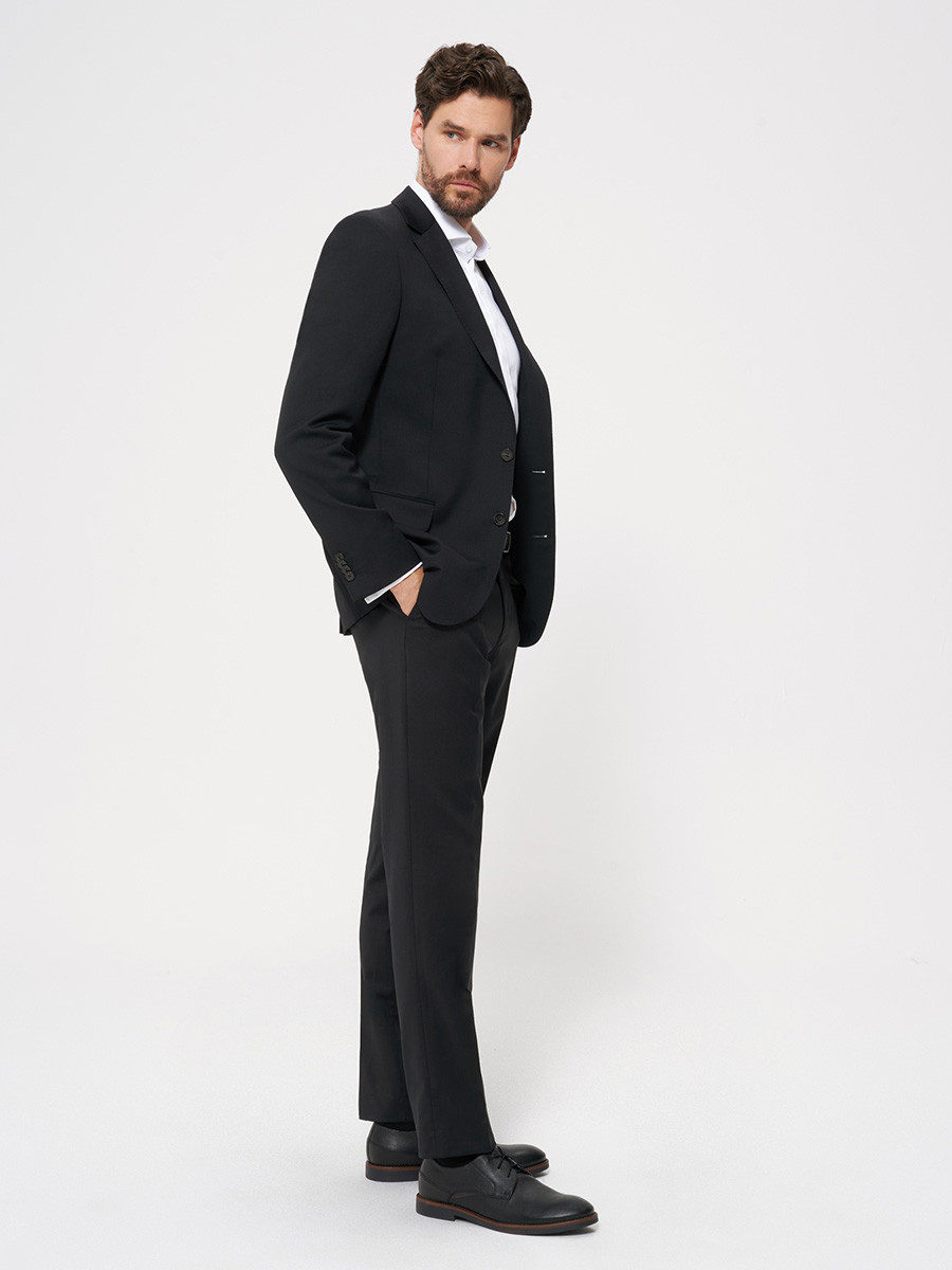 Czarne póbuty mskie z brzowym otokiem