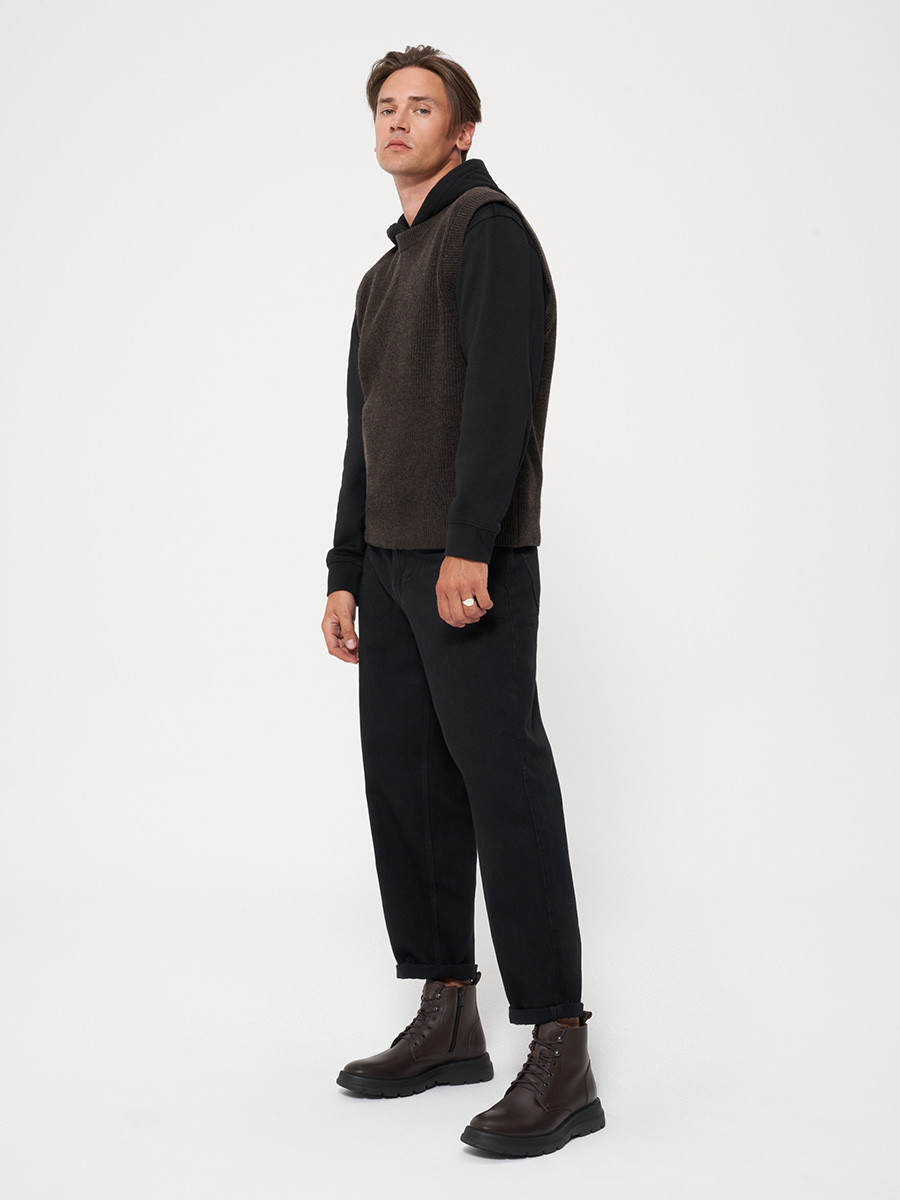 Brzowy trzewik mski na lekkim spodzie