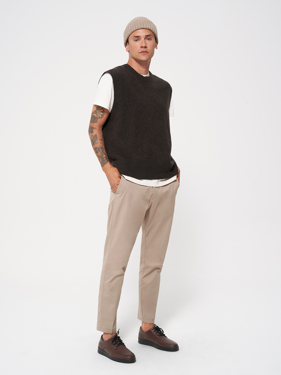 Brzowe póbuty mskie na lekkiej podeszwie