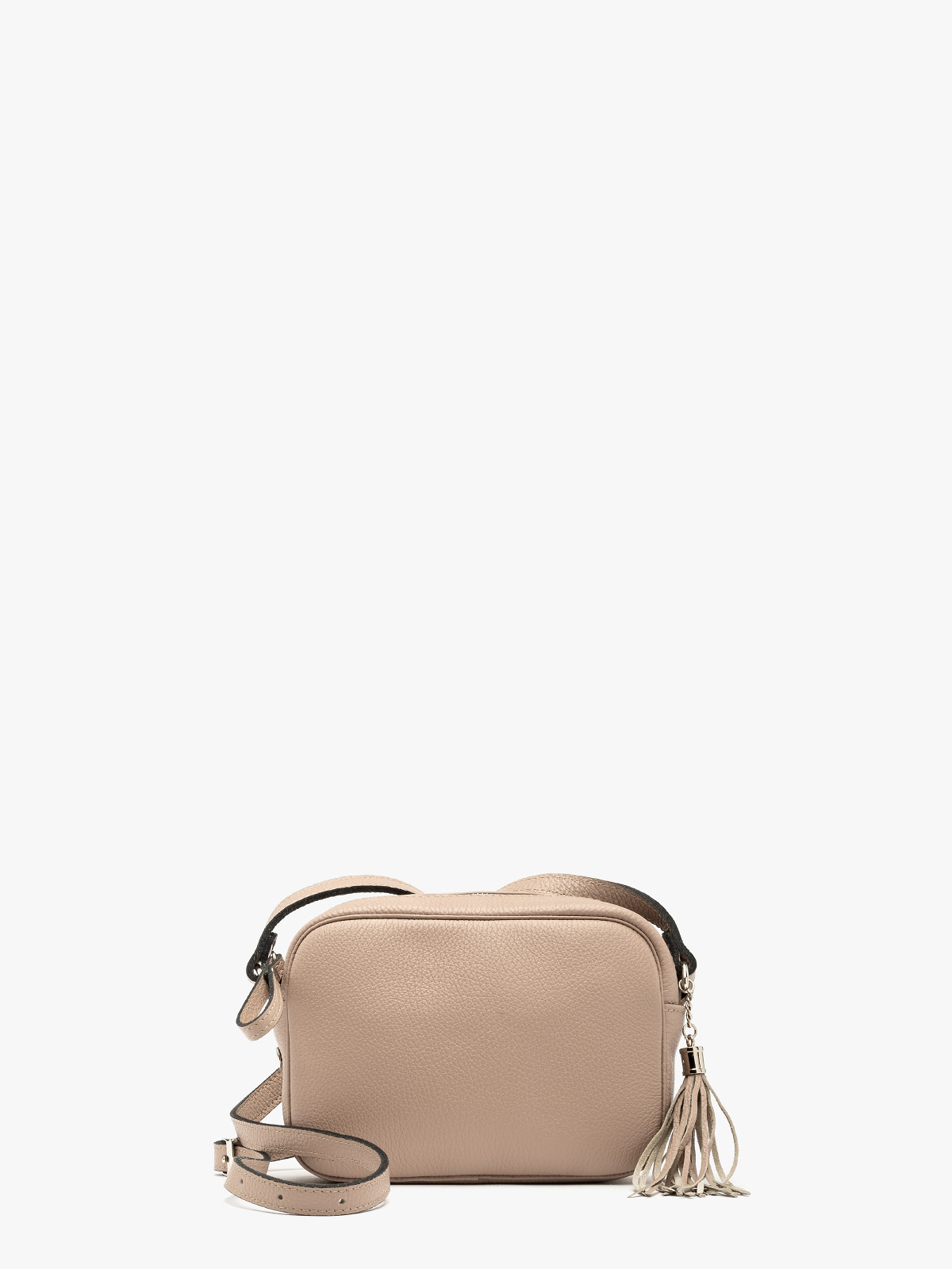 Beowa torebka z frdzlem