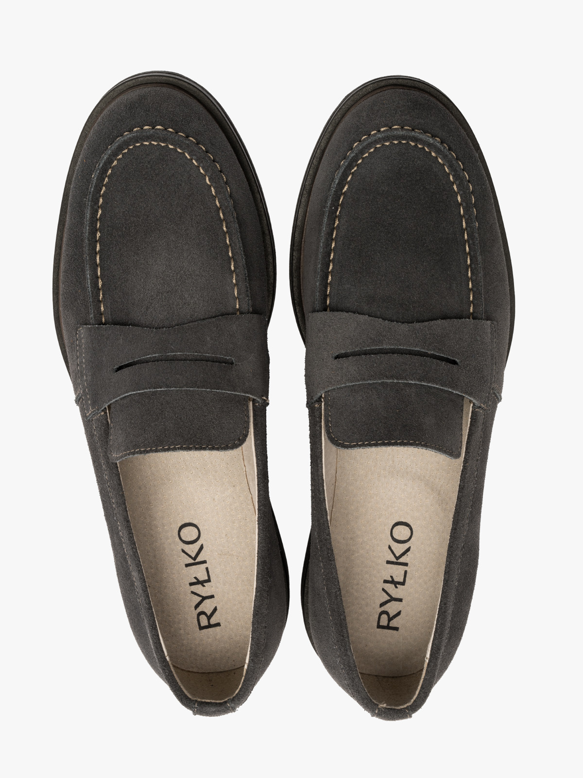 Szare mokasyny mskie