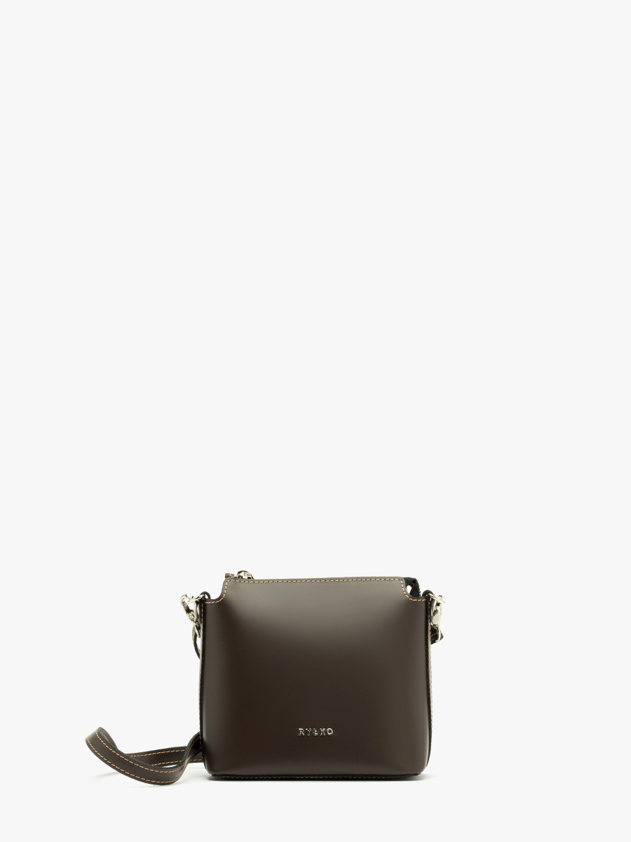 Ciemnobrzowa torebka na cienkim pasku